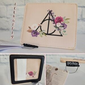 Loungefly Harry Potter Deathly Hallows Floral Protective ID Holder Case New